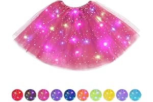 AYBUY Gonna Tulle LED, Gonne Tutu Tulle a 3 Strati da Ballo, Gonna Luminosa LED, LED Tutu Gonna per Carnevale Natale Halloween Matrimonio
