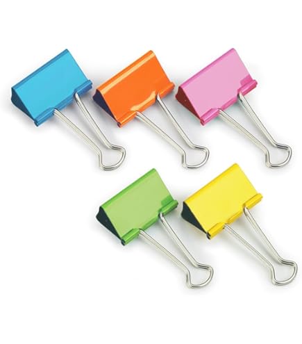 12 Mollette Fermacarte In Metallo - 41mm, Nere, Con Archetto Staccabile - Foto 10