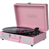 Record Master ST14012 Retro Pikap - Pembe - Bluetooth ve Şarj &Ouml;zellikli - T&uuml;m Plakları &Ccedil;alabilme