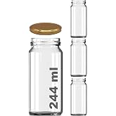 MONARTY 3 Adet 224 ml Cam Kavanoz, Gold Metal Kapaklı, Şeffaf Konserve Kavanozu (224 Mililitre)