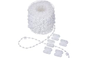 SHAPPY 20 Meter Vertical Blind Bottom Chain with 5 Pieces Plastic Chain Connectors for 3.5 Inch/ 89 mm Slats