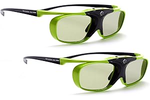 2X Gafas Hi-Shock Lime Heaven DLP Link 3D compatibles con proyectores DLP 3D de Acer, BenQ, Viewsonic, Optoma, LG 96-200 Hz, 32 g, Recargables por USB