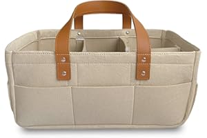 KiddyCare Organizador Pañales para Bebés - Cesta Bebé con 3 Compartimentos Intercambiables y Extraíbles - Organizador Armario Bebé - Ideal como Cesta Regalo Bebé Recién Nacido [Marrón, Mediano]