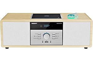 WIITHINK DAB Radio Stereo System, Vintage Wooden Hi-Fi Music System with CD Player, Bluetooth, DAB+/FM Radio, USB/AUX Input, Remote Control, Compact Radio & Stereo