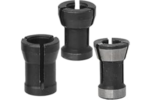 WOLFRIDE Gasea 3pcs Adaptateur de Mandrin à Pince Collet à Embouts de Routeur Électrique 6mm/6.35mm/8mm Outil à main de Support de Pince de Routeur de Menuiserie Électrique de Machine