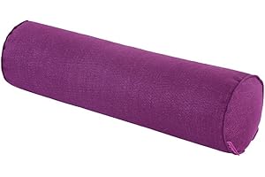 Nunubee Lino Color sólido Almohada de Caramelo Rollo Almohadas de Refuerzo Almohadas de Embarazo Almohada para el Cuello para el hogar Cama Sofá Cojín 5.9X15.7 Pulgadas Púrpura