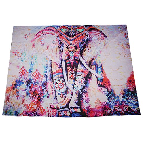 Bohemian Blumen-Druck Wandteppiche Wandbehang Yoga Matte Haus Wand Dekor Polyester – Orange, 150 * 130cm - 4