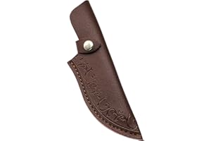 AMIJOUX Foderi per Coltelli in Pelle da Uomo, Fondina per Coltelli Marrone con Passante per Cintura per Lame Fisse, Supporto per Copri Lama da Caccia Orizzontale per Campeggio Bushcraft All'Aperto