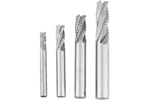 WANDISY Schruppfräser - 4 Schneiden HSS Schruppfräser CNC Fräser M6/M8/M10/M12 für Holz, Aluminium, Stahl, Titan, CNC-Fräsen, 4 Stück