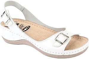 LEDI 408 Anatomic Skórzany Sandały Chodaki Mule Kapcie Pantofle, Damskie