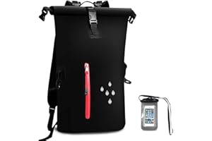 SCHITEC 25L Sac à Dos Imperméable de Sac/Sacs Etanches pour Activités de Plein Air et Sports Aquatiques Camping Nautique Kayak Pêche avec Une Pochette étanche de Téléphone