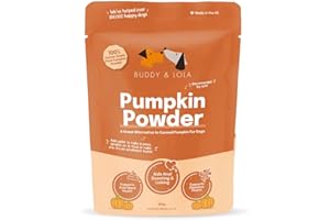 Buddy & Lola 100% Natural Pumpkin Powder For Dogs, Canned Pumpkin Alternative, High Fibre Supplement, Easy To Use Puree For Dogs UK
