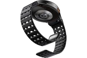 Bandletic Magnet Sport Armband kompatibel mit Samsung Galaxy Watch FE 40mm/ 6/5/4/7 40mm 44mm/ 6 Classic 43mm 47mm/ 5 Pro 45mm/ 4 Classic 42mm 46mm Schwarz