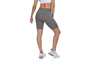 TCA Yogabyxor med hög midja för kvinnor – Tummy Control smörmjuka bikershorts med 2 öppna sidofickor för löpning, för gym och