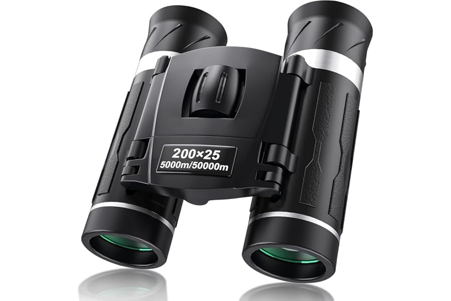 200x25 Compact Binoculars for Adults and Kids, High Powered Mini Pocket Binocular, Small Portable Binoculars Ideal Essentials for Travel, Camping, Bird Watching, Cruise, Concert, Football