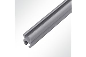 LYSEL® Doppelkederschiene Doppelkederleiste Kederverbundprofil Kunststoff Grau Ø9mm für Keder 5,0-8,0mm Länge 2m
