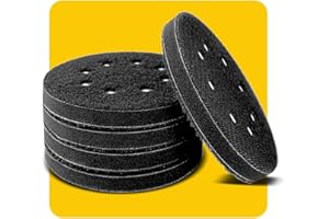 TPMAX 5 Pack 125 mm 8 Holes Soft Density Interface Pads 5 inch 125mm Hook and Loop Sponge Cushion Buffering Backing Pads