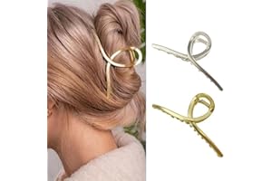 Prosy s Duża spinka do włosów ze złotym rekinem - metalowe zaciski do włosów, akcesoria dla kobiet i dziewcząt (2 szt.)