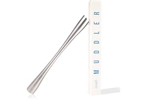 barmate Muddler aus Edelstahl - langer Barstößel mit ergonomischem Griff für leichteres Zerdrücken von Cocktail-Zutaten