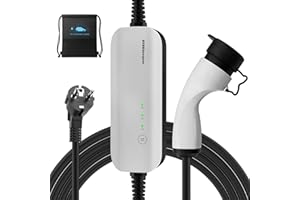 EVSEdesigner Caricabatterie EV tipo 2 Schuko portatile da parete con borsa per il trasporto per tutti i veicoli elettrici e le auto ibride plug-in 3,6kW 10/13/16Amp 6 Metri Monofase