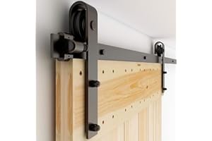 WOLFBIRD 183CM/6FT Quincaillerie De Porte Coulissante Kit Porte Coulissante Rail pour système de quincaillerie à célibataire porte