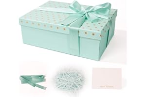 ZJHIOME Large Gifts Boxes with Magnetic Lids,Luxury Gift Box for Men Women Birthday Wedding Anniversary,Contains Card,Ribbon,Filler (Green)