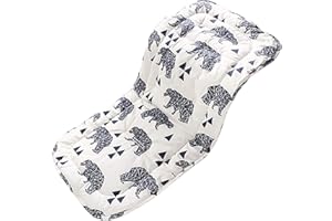 SONARIN Universel Coussin de Siège pour Poussette,100% coton,Doux et réversible,Infant Coussin Pad,Anti-transpiration, Respirant, Absorbant(Éléphant)