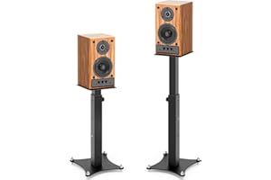 GZGDLJQ Universal Adjustable Height Speakers Stands,Extends 28" to 38,Floor Speaker Stands Pair Holds 22lbs Surround Sound Stand with Cable Management for Klipsch Edifier Yamaha Polk Speakers, SP-505