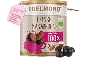 ‎EDELMOND Trinkschokolade Drops – 250 g – 100 % Bio Kakaobohne – Ohne Zucker – Kein Pulver – Für heiße Schokolade & Kakaozeremonie – Vegan & Cadmium-geprüft – Handgemacht