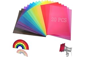 SWTYExt Folia odporna na wysoką temperaturę do lamp, 10 kolorów, 29,7 x 21 cm, folia kolorowa, żelowa, filtr kolorowy A4, przezroczysta korekcja kolorów do lamp fotograficznych, reflektorów, grafii