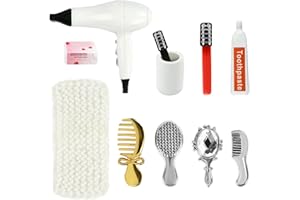 YUNHENTONG Miniature Oggetti, 1/12 Accessori Casa Bambole il Bagno 11 Pezzi Miniatura Accessori Casa delle Bambole Tavolo da Toeletta per Mini Casa delle Bambole Fai Da Te Decorazione