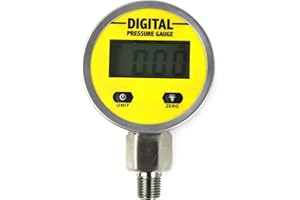 SINOCMP Manometro Digitale 25MPA/3750PSI Manometro Idraulico Gas Pressione Acqua Manometro con Retroilluminazione