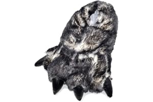 Millffy Zapatillas Divertidas Oso Grizzly Peluche Animal Peludo Garra Paw Zapatillas Niños, Niños y Adultos Disfraz Calzado