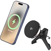 Ambrane Qi2 Magsafe Car Charger, 2-in-1 Purpose: Car Charger & Mobile Stand, Perfect for Daily Commute or Long Travels, 15W F