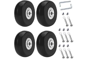 Jinsion 4 st reservhjul resväska, 50 mm x 18 mm, noir gummihjul för universell resväska, vagn resväska med verktyg, häll bagage, bilar, barnvagnar