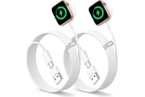 Laddningskabel för Apple Watch, USB-C till USB-A 2Pack Magnetisk Laddningskabel för Apple Watch Laddare för iPhone och Apple
