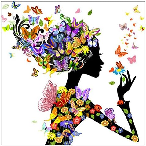 Xsiapas 5D DIY Diamond Painting Handmade Crystal Rhinestone Painting Embroidery Cross Stitching Art Craft Home Room Wall Decoration - Butterfly Girl