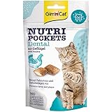 GimCat Nutri Pockets Dental - Snack croccante per gatti con ripieno cremoso e ingredienti funzionali - 1 sacchetto (1 x 60 g)