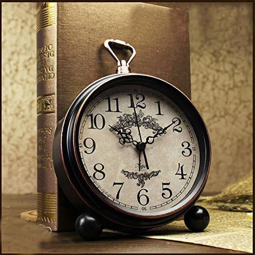 LambTown 5.5 inch Vintage Retro Alarm Clock Non Ticking Bedside Watch