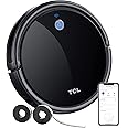 TCL Robot Vacuum Cleaner, Super-Thin, 2000Pa Strong Suction, Quiet, Self-Charging Robotic Vacuum Cleaner with HEPA Filter, 150 Mins Runtime, Cleans Hard Floors & Carpets, Black B200A00UK