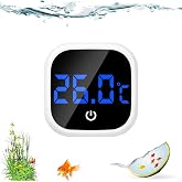 Flintronic Digital Aquarium Thermometer, Fish Tank Thermometer with LED Display and Touch Buttons, Sticker for Temperature Ga