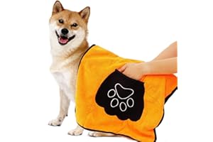 Deer Platz Asciugamano per Animali, Asciugamano per Cani, Asciugamano per Cani in Microfibra, per Animale Domestico, Ultra Assorbente, Lavabile in Lavatrice