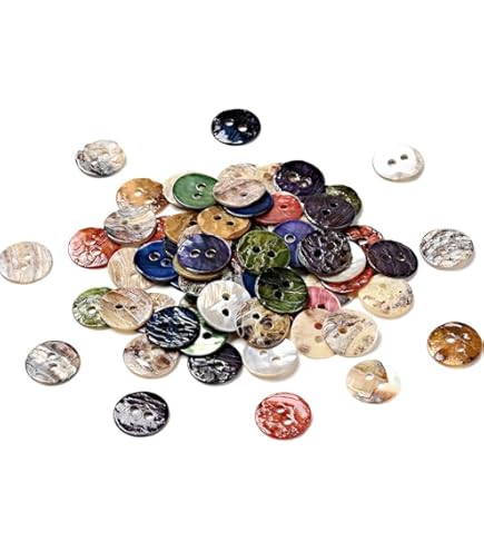 20 Bottoni In Madreperla Naturale, In Conchiglia, Per Cardigan, Abiti E Cappotti Di Lana, Di Alta Qualità Con 2 Fori, Bottoni In Madreperla (25 Mm, Colore Originale - Foto 3