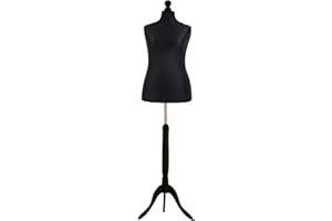 ACE OF SPACE Female Tailors Dummy Bust Size 18/20 Dressmakers Fashion Mannequin Students Black With Black Tripod Stand