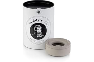 Buddy´s Bar - Posacenere „Concrete“, posacenere antivento di alta qualità in cemento, Diametro 10,5 cm, altezza 5 cm, superficie inferiore antigraffio adatta ai mobili, cemento grigio