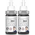 ProDot ProSeries Ep-664 Inkjet Ink Refill Compatible with Epson L100, L130, L210, L220, L300, L310, L350, L355, L360, L380, L485, L565, L655, L1300, L1455 Ink Tank Printers (70 ml, 2 x Black)