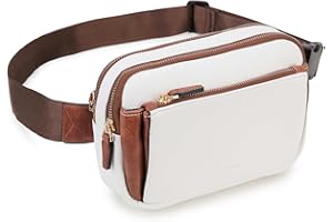 Waist Bag for Women, VX VONXURY Vegan Leather Bumbags Fanny Pack Lightweight Crossbody Belt Bag with Adjustable Strap for Outdoor Running Hiking,White