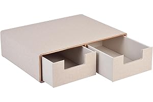 XNONE Organizzatore da scrivania in pelle di lino con cassetti Mini Desktop Drawer Organiser Impilabile Organizzatore da tavolo multifunzionale per l'ufficio Forniture per la casa Vanity Toiletries,Beige
