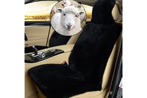 Altlue Real Genuine Sheepskin Car Seat Covers For Cars SUV Trucks Van Motorhome Front Seats Fluffy Car Seat Covers Authentic Sheepskin Seat Covers For Car Front Seat - Universal (1 Piece)
