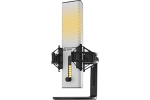 ENDGAME GEAR XSTRM USB Mikrofon für Streaming, Podcast, Aufnahmen in Studioqualität, 24 Bit / 192 kHz, externes Mic, AI-Geräuschunterdrückung, Stummschaltung durch Tippen, PC & Mac - weiß